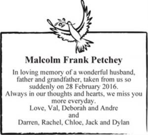 Malcolm Frank Petchey