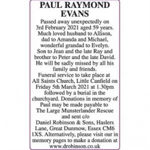 PAUL RAYMOND EVANS