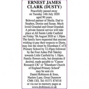 ERNEST JAMES CLARK
(DUSTY)