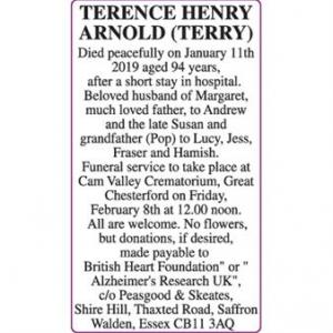 TERENCE HENRY ARNOLD (TERRY)