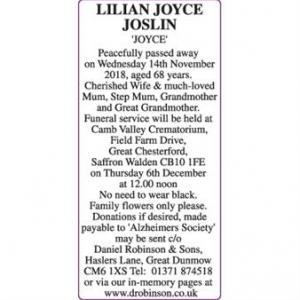 LILIAN JOYCE JOSLIN